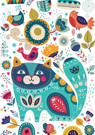 YAZZ Puzzle Kočka a ptáčci 1000 dílků