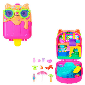 Polly Pocket Kotek Lód na patyku   Hotelik Zestaw kompaktowy JCB17 WB4