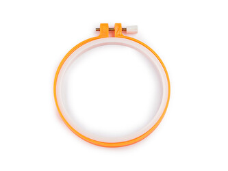 Vyšívací kruh plastový - 1 ks - 2 (Ø12 cm) oranžová neon