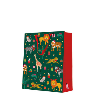 Dárková taška velká - Animals in a Christmas mood 26,5x13x33,5 cm