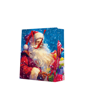 Dárková taška velká - Santa Claus with gift boxes 26,5x13x33,5 cm