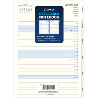 Filofax, Kalendář pro notebook 2026 A5, měsíční plán