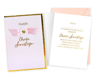 Karnet DK Chrzest różowy DK-1298