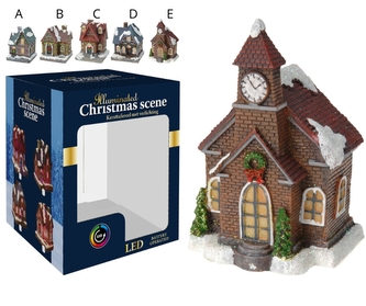 LED domeček z umělého kamene B, 12 cm