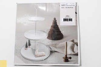 Bílý třípatrový etažér 48 x 30 x 30 cm