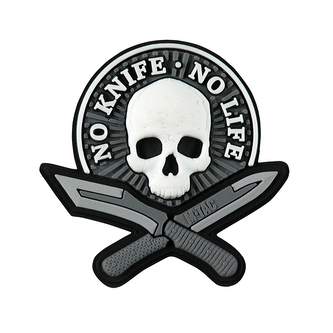 Nášivka M-Tac No Knife No Life 3D - šedá Nášivka M-Tac No Knife No Life 3D - šedá