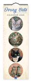 Ivory Cats - Gemalte Katzen - Slimline-Kalender 2026 - Original Flame Tree Publishing-Kalender Slimeline [Mehrsprachig] [Kalende
