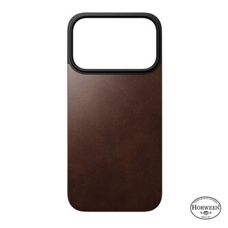 Nomad Magnetic Leather Back, rustic brown (Horween), Magsafe - iPhone 17 Pro