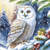 Ubrousky MAKI L (20ks) Owl in Winter Forest