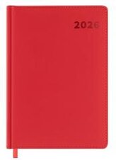 Kalendarz książkowy 2026 A5 czerwony EASY