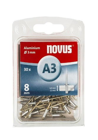 Nity aluminiowe A3/8 NOVUS [30 szt.]