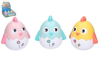 Roly Poly kuře plast 12cm se zvukem 3 barvy 9ks v boxu
