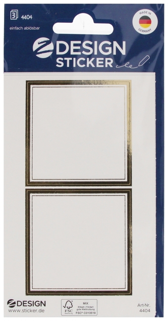 Naklejki ramka kwadrat złota 80x160 3szt ZWECKFORM 4404 AVERY