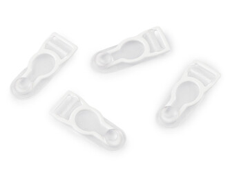 Velvety kovové - podvazkové zápínání šíře 10 mm - 12 ks - 4 bílá transparent