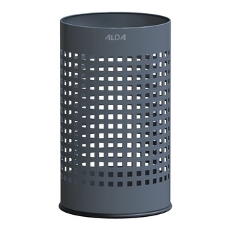 Odpadkový koš Officer 18 l, děrovaný, lakovaná ocel, šedá