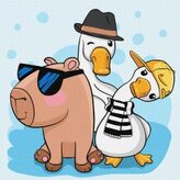 Malowanie po numerach - Kapibara i przyjaciele