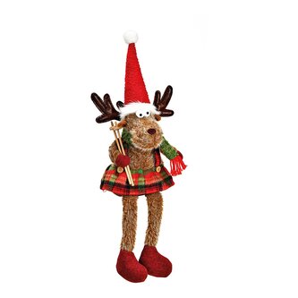 Figurka soba v sukni s lyžařskými hůlkami 60 cm