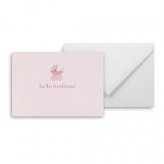 Mini kartka hello bambino pink