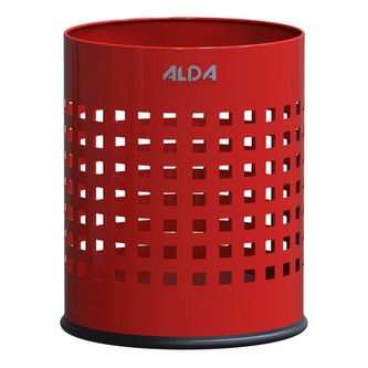 Odpadkový koš Officer 7 l, děrovaný, lakovaná ocel, červená