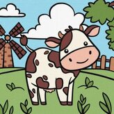 Malowanie po numerach - Wesoła krowa 25x25cm