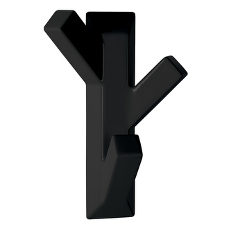 Spirella trojitý háček na ručníky TREE, černý, ABS, samolepící, 74 x 109 mm