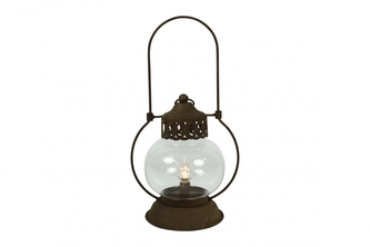 Kovová LED lucerna Istvan rezavá, 30 cm