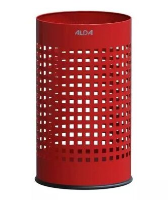 Odpadkový koš Officer 18 l, děrovaný, lakovaná ocel, červená