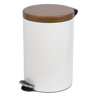 Pedálový odpadkový koš Sherwood Freedom Fresh 20 l, lakovaná ocel, bílá