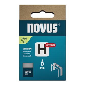 Novus tenké, drátové sponky typ H, 37/6 mm, Super Hard, 1870 ks