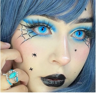 Kontaktní čočky Blue Cat Eyes – 3 měsíční, nedioptrické