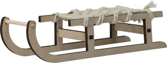 DREWNIANE SANIE Z LINĄ 25CM