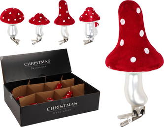 Bombka grzybek na klipsie 10CM