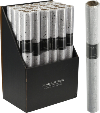 TKANINA ozdobna 38X200cm SREBRNA