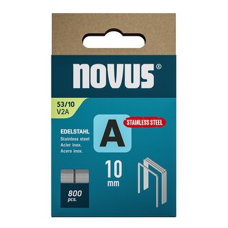Novus tenké, drátové sponky typ A, 53 F/10 mm, Super Hard, nerezová ocel, 800 ks Novus tenké, drátové sponky typ A, 53 F/10 mm, Super Hard, nerezová ocel, 800 ks