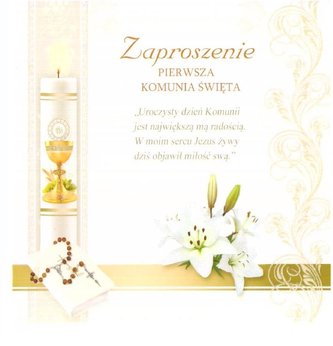 Zaproszenie brokat Komunia (10szt.)