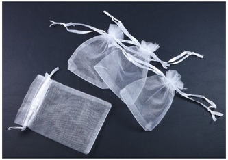 Woreczki z organzy, ściągane, białe 15x20, 24szt., Aliga