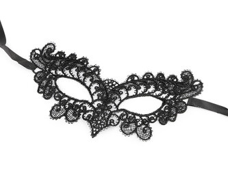 Karnevalová maska - škraboška krajková - 1 ks - 4 černá