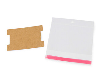 Papírová karta na náramky, gumičky se sáčkem s eurozávěsem 6,2x9,3 cm - 200 ks - 2 hnědá přírodní