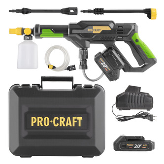 Sada aku tlaková myčka Procraft CW20 + baterie 20/2A a nabíječka 20/1 | SCW20/20-2A