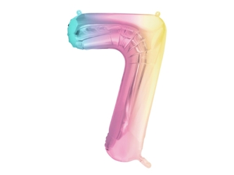 Fóliová číslice 7 pastelová duha – 86 cm