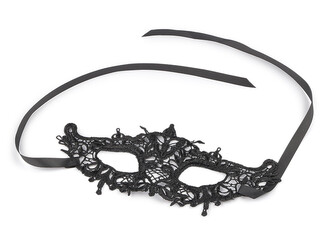 Karnevalová maska - škraboška krajková - 1 ks - 6 černá