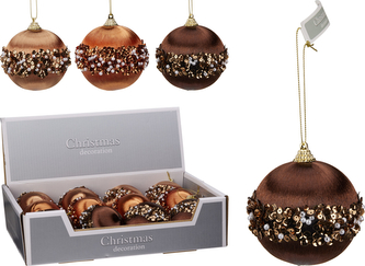 Bombka świąteczna 80mm koraliki 3 wzory