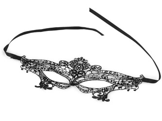 Karnevalová maska - škraboška krajková - 1 ks - 2 černá