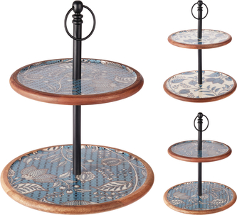 Patera na ciasto dwupoziomowa 43CM 2ASS