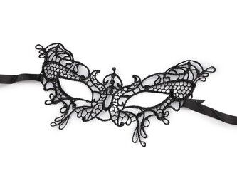 Karnevalová maska - škraboška krajková - 1 ks - 7 černá
