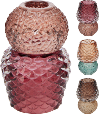 Świecznik szklany 108mm 3ass