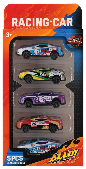 Auto wyścigowe metalowe zestaw 5 szt. MEGA CREATIVE 568843