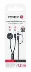 SWISSTEN MAGNETICKÝ KABEL 2v1 PRO SAMSUNG GALAXY WATCH A USB-C, USB-C (USB-A) 1.2 M ČERNÝ
