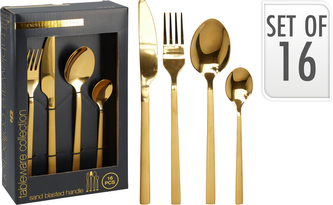 ZESTAW SZTUĆCÓW 16 SZT. ZŁOTY KOLOR