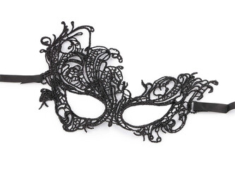 Karnevalová maska - škraboška krajková - 1 ks - 6 černá